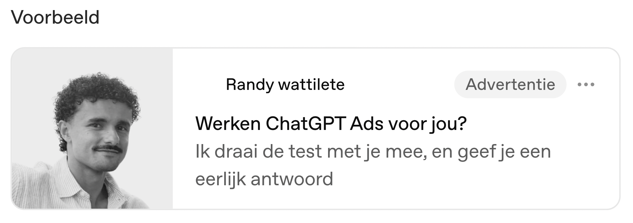 Een ChatGPT-advertentie zoals gebruikers hem zien
